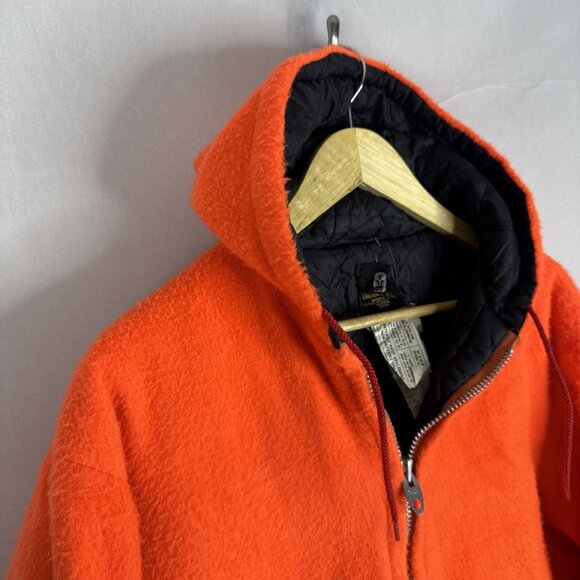 Vintage Thermo-King Blaze Orange Fleece Zip Hoodie Canada Quilted Liner XL - Picture 4 of 7